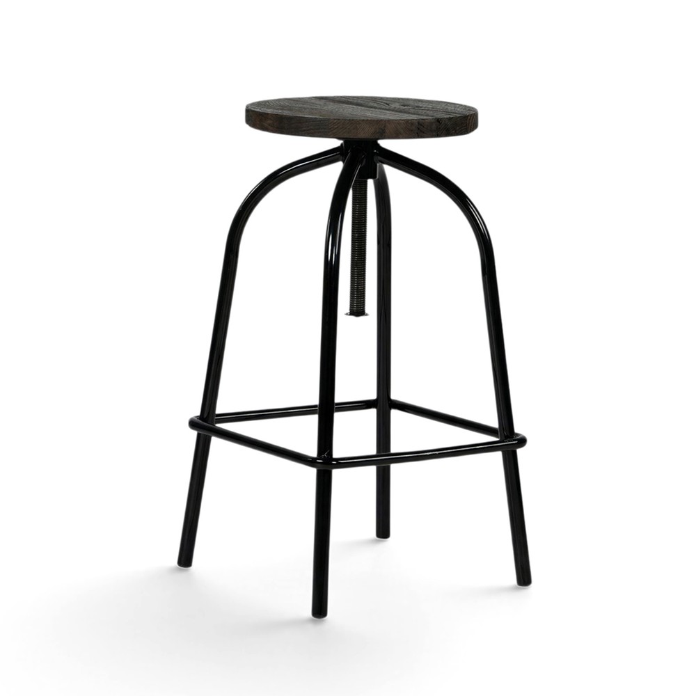 Tabouret 'Frans' - Brun clair/Noir