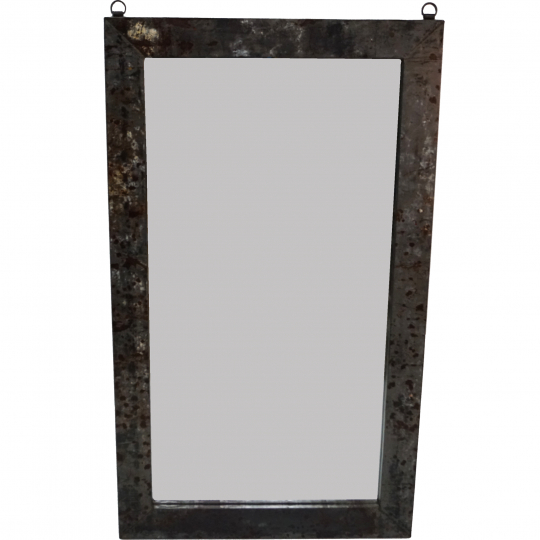 Miroir avec cadre en fer Vintage - Gris
