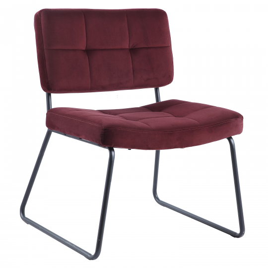 Fauteuil 'Kelly' - Bourgogne/Velours