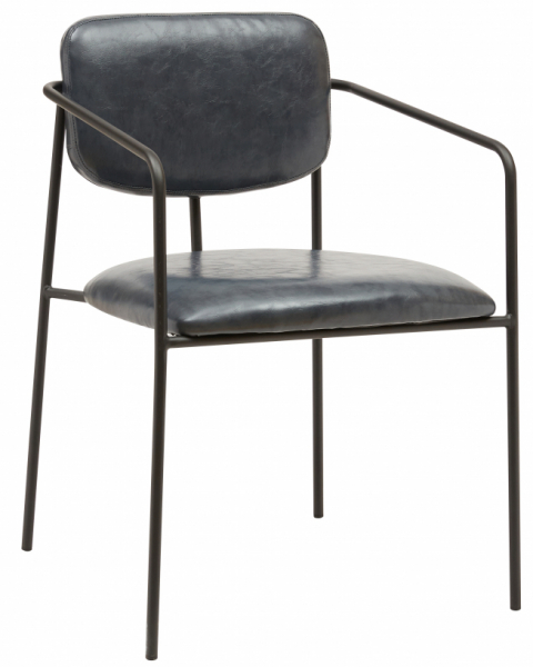 Fauteuil à accoudoirs 'Ebba' - Gris foncé