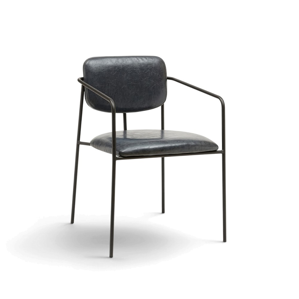 Fauteuil à accoudoirs 'Ebba' - Gris foncé