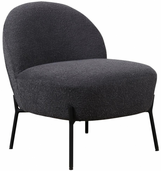 Fauteuil 'Gori' - Gris foncé/Bouclé