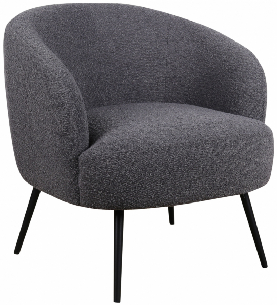 Fauteuil 'Capri' - Gris foncé/Bouclé