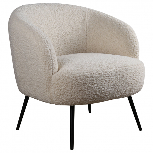 Fauteuil 'Capri' - Blanc/Bouclé