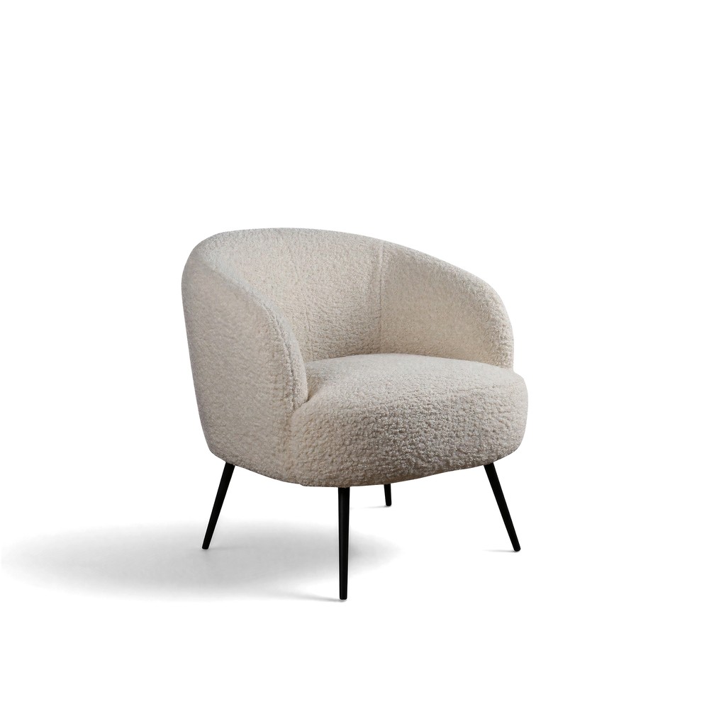Fauteuil 'Capri' - Blanc/Boucl&eacute;