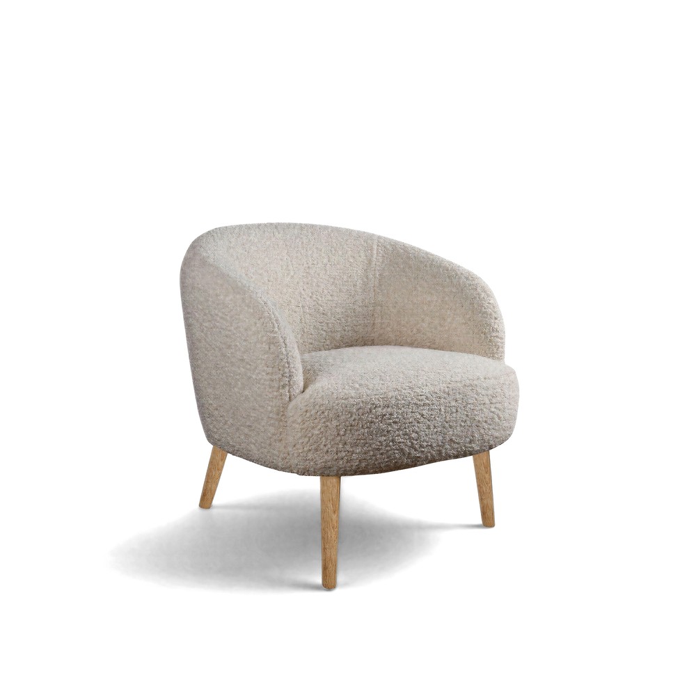 Fauteuil 'Capri' pieds en bois - Blanc