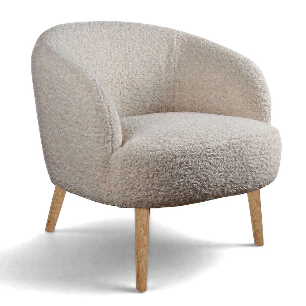 Fauteuil 'Capri' pieds en bois - Blanc