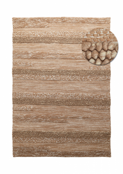 Tapis en laine ' Almaty' - Marron clair