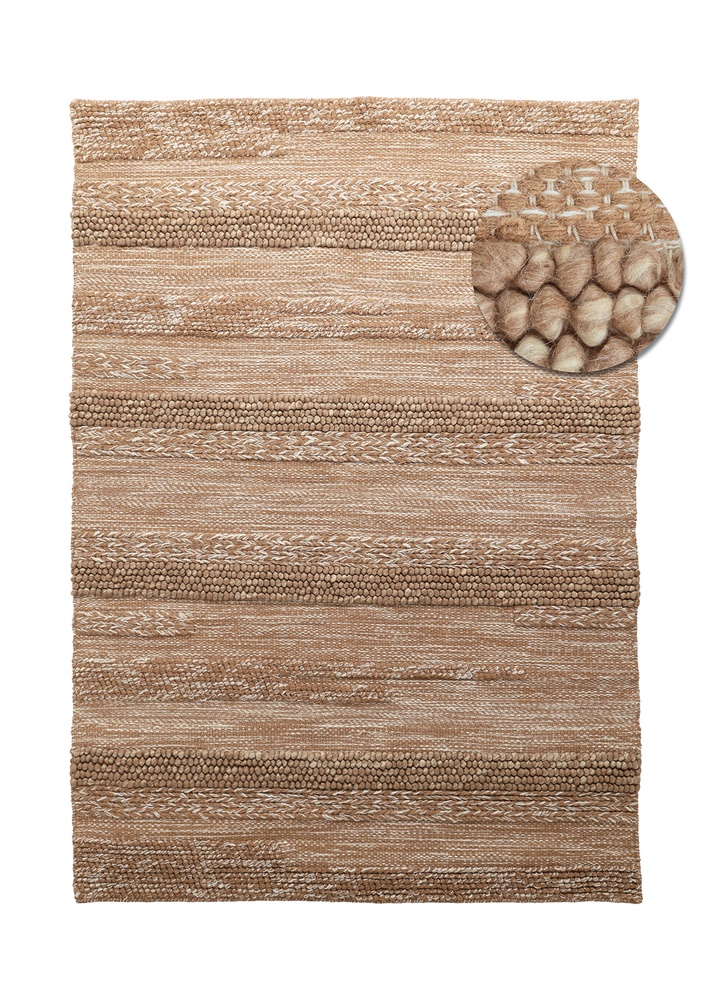 Tapis en laine ' Almaty' - Marron clair