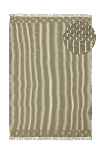 Tapis en laine 'Arbil' - Vert/blanc