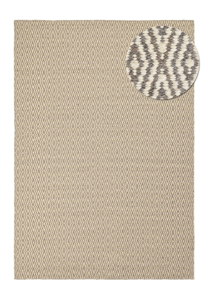 Tapis en laine ' Monastir' - Gris/blanc