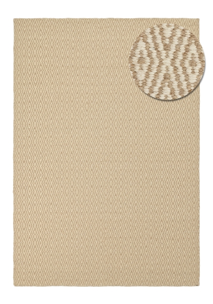Tapis en laine 'Monastir' - Beige/blanc