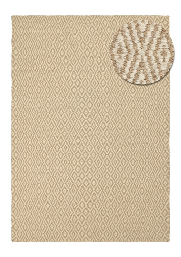 Tapis en laine 'Monastir' - Beige/blanc