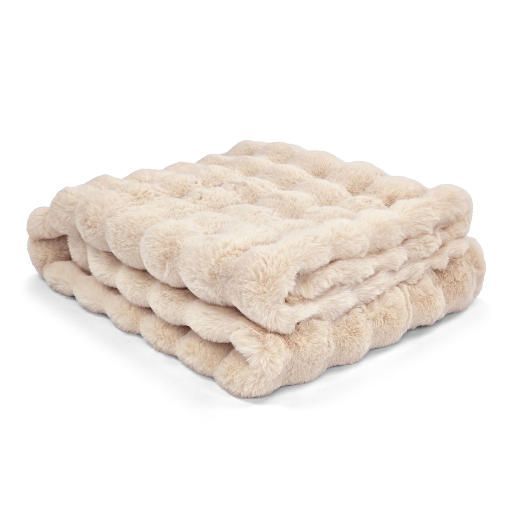 Plaid ' Aranga Bubble Throw ' 130 x 170 cm - Beige