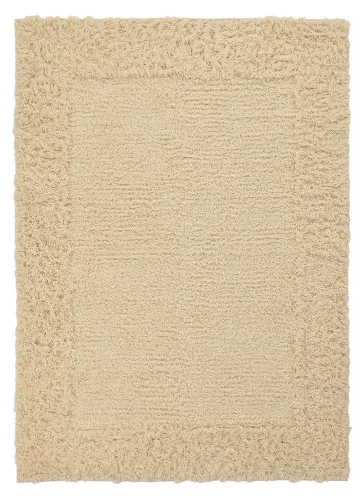 Tapis Rya 'Melilla en laine tissée à la main' - Naturel