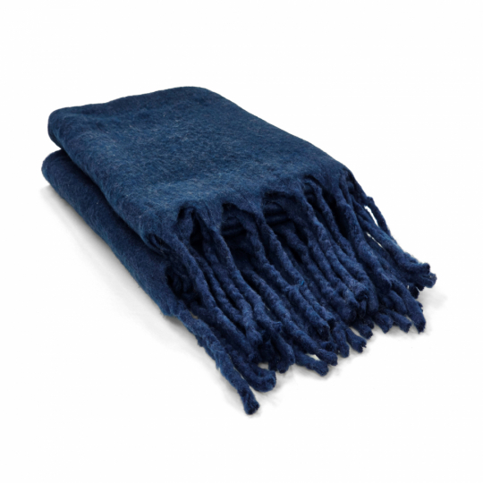 Plaid ' Samantha ' 130 x 170 cm - Bleu marine