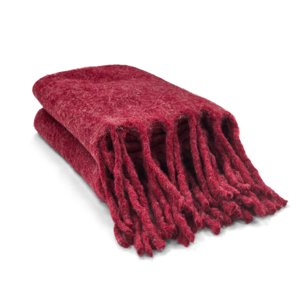 Plaid ' Samantha ' 130 x 170 cm - Rouge foncé