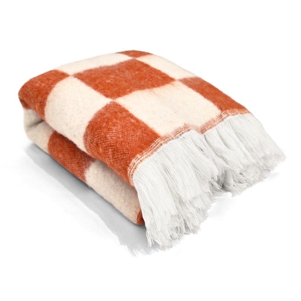 Tapis à carreaux ' Audrey Check ' 130 x 170 cm - Rose/blanc