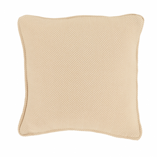 Housse de coussin ' Denisa Fishbone ' 45 x 45 cm - Beige/blanc
