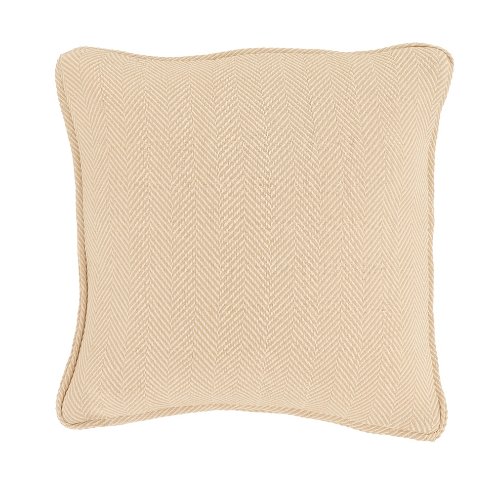 Housse de coussin ' Denisa Fishbone ' 45 x 45 cm - Beige/blanc