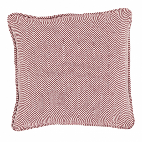 Housse de coussin ' Denisa Fishbone ' 45 x 45 cm - Rouge/blanc