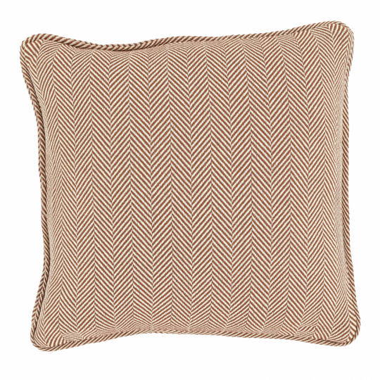 Housse de coussin ' Denisa Fishbone ' 45 x 45 cm - Marron/blanc