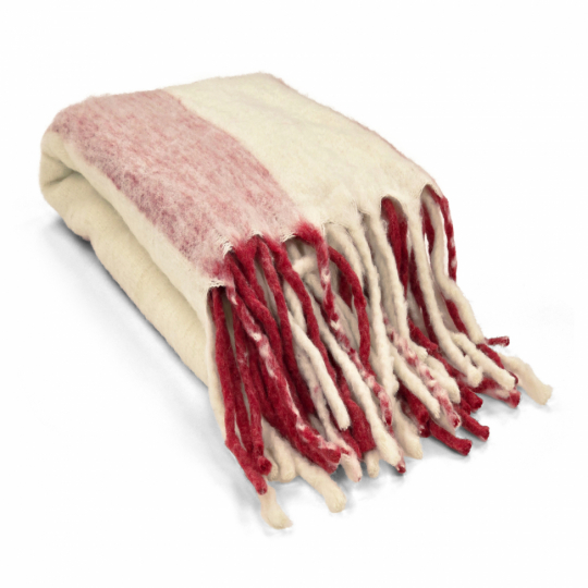 Tapis à carreaux ' Beatriz Stripe ' 130 x 170 cm - Rouge/blanc