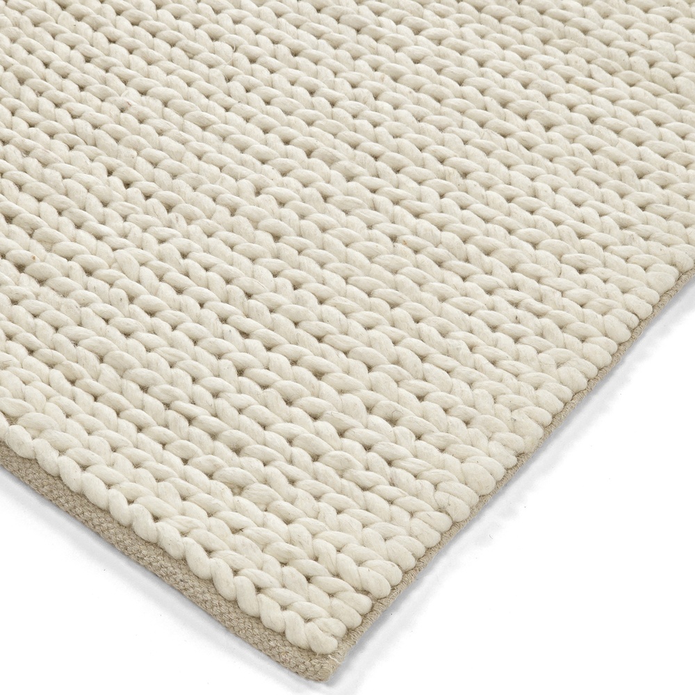 Tapis en laine ' Talvia Braided Wool ' - Blanc