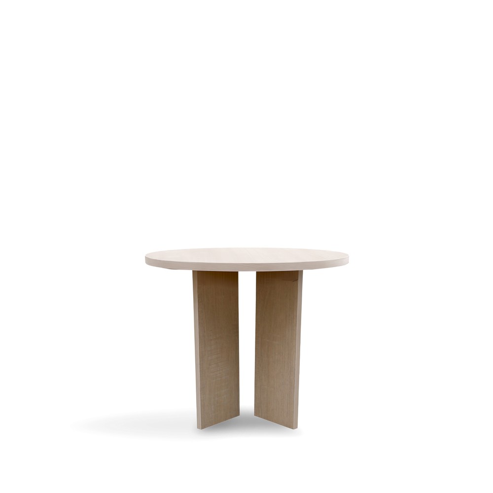 Table basse 'Cr&eacute;me' Ronde 55 cm - Pigment blanc