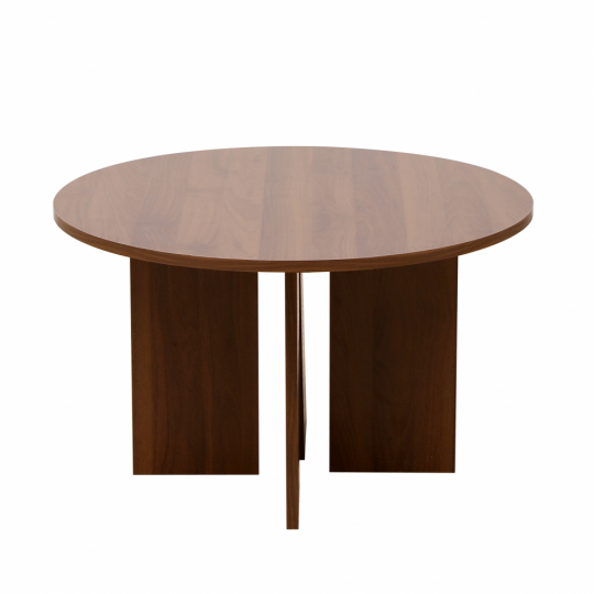 Table basse 'Créme' Ronde 75 cm - Noyer