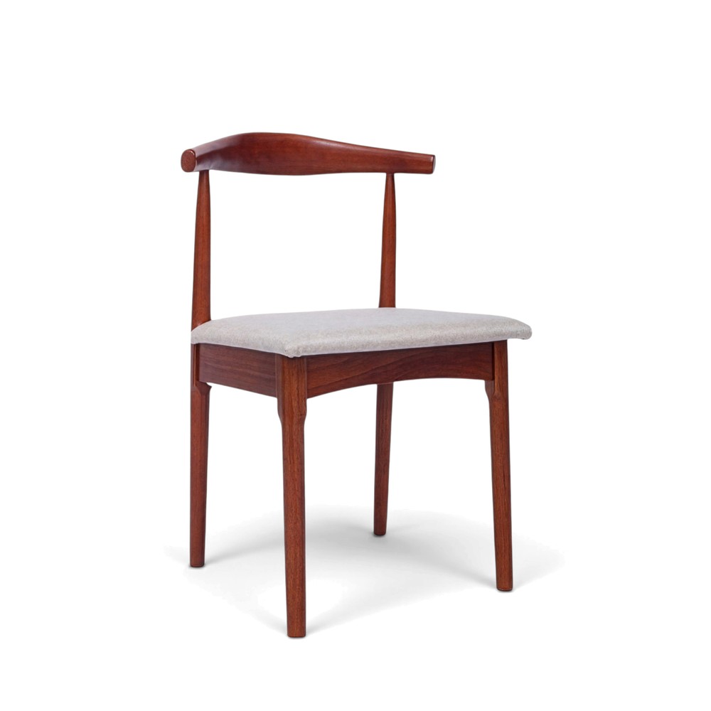 Chaise 'Fager' - Noyer/Beige