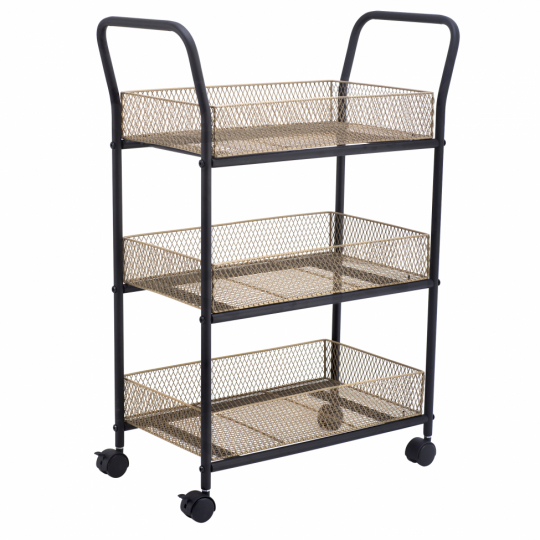 Chariot de cuisine 'Nät' - Noir/Bois