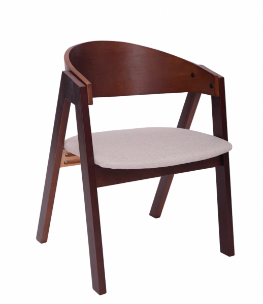 Chaise 'Voss' - Noyer/Gris