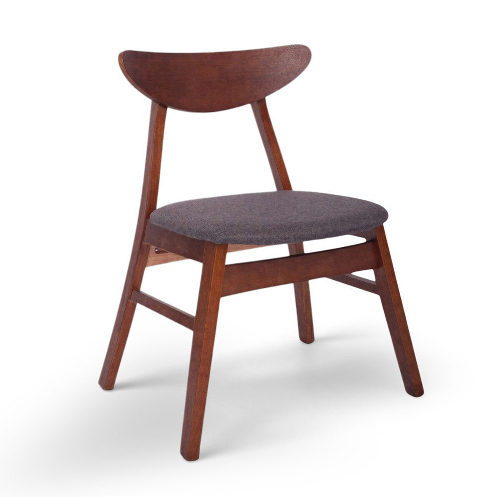 Chaise 'Asta' - Noyer/Gris foncé