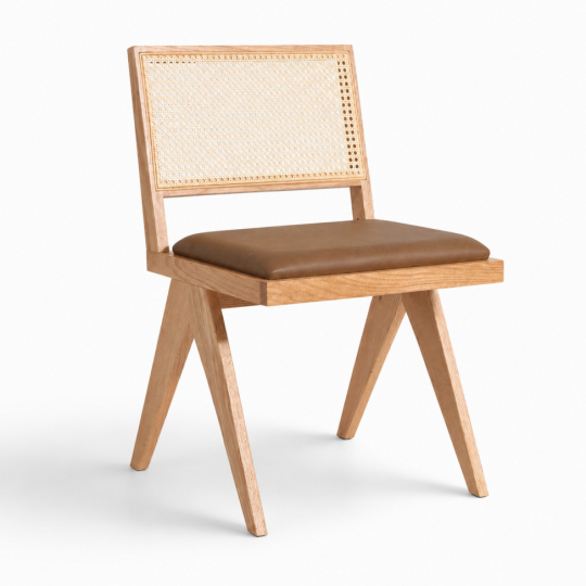 Chaise 'Jean' - Chêne/Marron