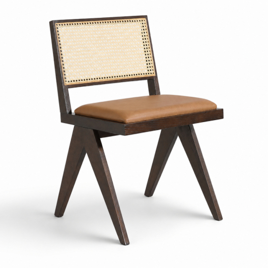 Chaise 'Jean' - Chêne brun/Beige