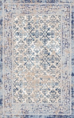 Tapis Wilton 'Denizli' 200x200cm - Bleu