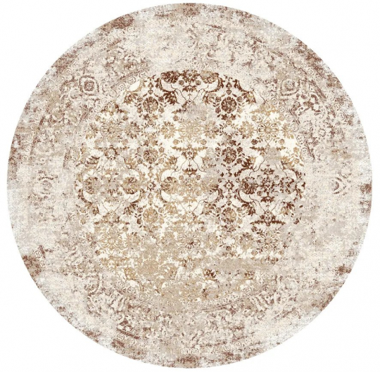 Tapis rond 'Denizli' 120cm - Beige