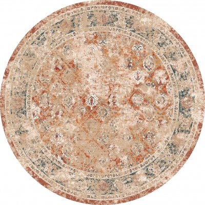 Tapis rond 'Douz' 160cm - Rouge/Multi