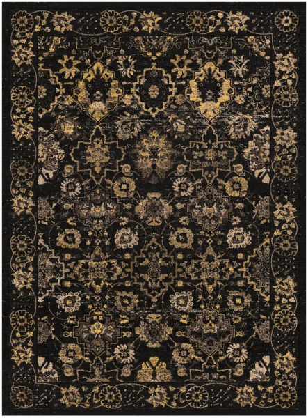 Tapis Wilton 'Fernana' 200x280cm - Noir/Or