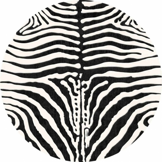 Tapis rond 'Zebra' 240cm - Noir/Blanc