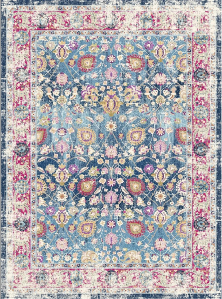Tapis Wilton 'Bouhjar' 180x250cm - Bleu/Rose/Multi