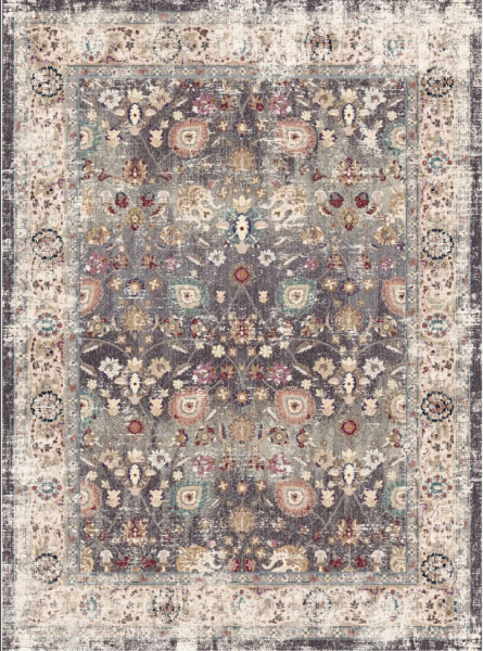 Tapis Wilton 'Bouhjar' 130x190cm - Gris/Multi