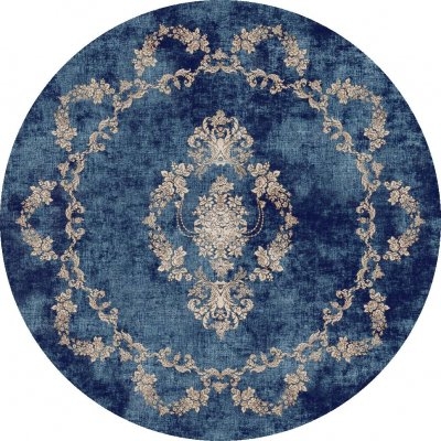 Tapis rond 'Taknis' 290cm - Bleu