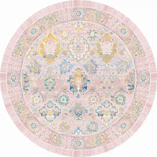Tapis rond 'Magnolia' 240cm - Rose