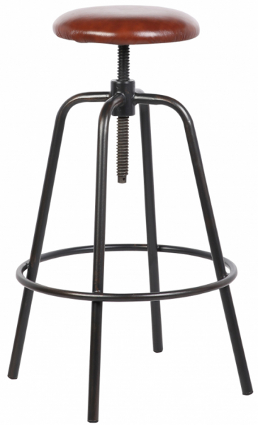 Tabouret 'Industrial' - Fer/Cuir