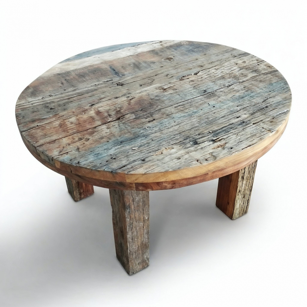 Table basse ronde 'Birka' 85 x 85 cm - Vintage