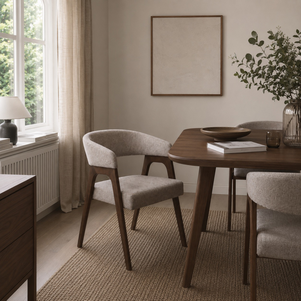 Chaise 'Alba' - Noyer/Greige