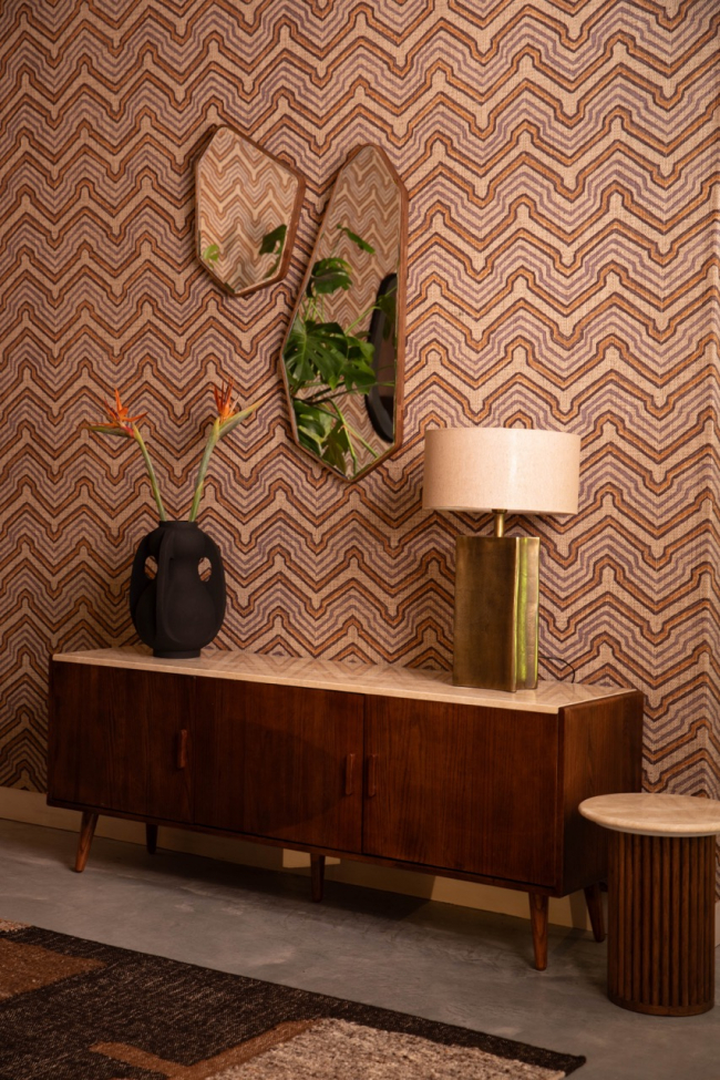 Commode 'Arda' - Noyer/travertin