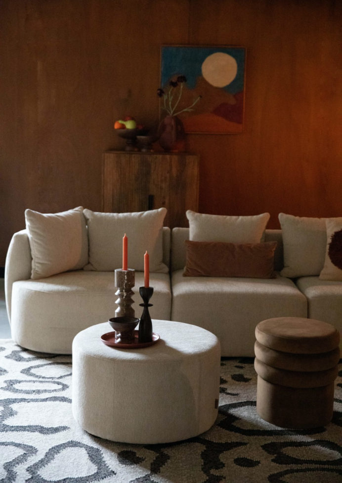 Pouf 'Rocca' - Beige